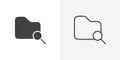Search folder icon flat and simple set design