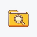 Search folder icon illustration. Colorful illustration of a file folder with a magnifying glass on top. This icon represents