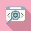 Search gear api icon flat vector. Internet hosting Royalty Free Stock Photo