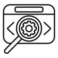 Search gear api icon outline vector. Internet hosting