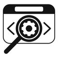 Search gear api icon simple vector. Internet hosting