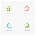 Search and gear wheel logo set