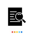 Search Glyph icon, Document searching icon, Vector and Illustration