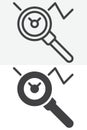 Search graph line and solid vector icon set Royalty Free Stock Photo