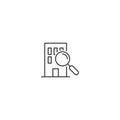 Search home line icon. House affordable inspection magnifer Royalty Free Stock Photo