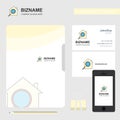 Search house Business Logo, File Cover Visiting Card and Mobile App Design. Vector Illustration