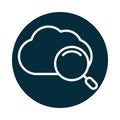 Search icon, cloud computing explore internet data block and line icon Royalty Free Stock Photo