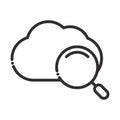 Search icon, cloud computing explore internet data thin line icon Royalty Free Stock Photo