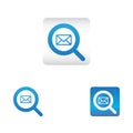 Search icon with envelope mail symbol. search web icon vector icon in various style