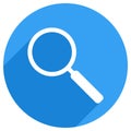 Search icon in flat design style. Magnifying glass vector illustration with long shadow Royalty Free Stock Photo