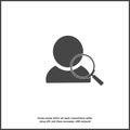 Search icon glass magnifier and avatar icon. Search for a user on white isolated background. Layers grouped for easy editing illus Royalty Free Stock Photo