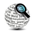 Search icon - globe with magnifier Royalty Free Stock Photo