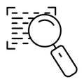 Search icon Illustration with programming editor. searching coding. icon related to developer. Line icon style Royalty Free Stock Photo