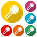 Search icon, Magnifying glass, color icon with long shadow Royalty Free Stock Photo