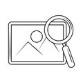 Search icon, picture internet button magnifier line style