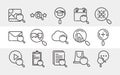 Search icon, set icons thin line pictogram, email cloud computing calendar