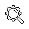 Black line icon for Search, setting and inquiry