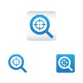 Search icon with target symbol. search web icon vector icon in various style Royalty Free Stock Photo