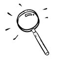 Search icon tools doodle in handdrawn style vector Royalty Free Stock Photo