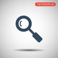Search Icon in trendy flat style on grey background. Magnifying glass symbol for your web site design, logo, app, UI. Royalty Free Stock Photo
