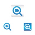 Search icon with video record symbol. search web icon vector icon in various style Royalty Free Stock Photo