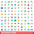 100 search icons set, cartoon style Royalty Free Stock Photo