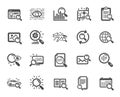 Search icons. Set of Indexation, Artificial intelligence and Car rental. Vector