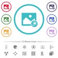 Search image flat color icons in circle shape outlines