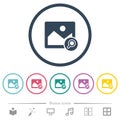 Search image flat color icons in round outlines