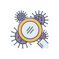 Color illustration icon for Search infaction, allergetic and allergy