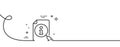 Search info line icon. User manual sign. Continuous line with curl. Vector