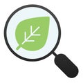 Search with leaf flat icon. Magnifying glass and plant color icons in trendy flat style. Eco search gradient style Royalty Free Stock Photo
