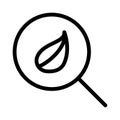 Search leaf thin line vector icon