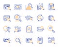 Search line icons. Set of Indexation, Artificial intelligence and Car rental. Vector