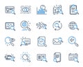 Search line icons. Set of Indexation, Artificial intelligence and Car rental. Vector