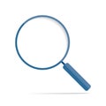 Search loupe icon in flat style, magnifying glass on white background. Zoom tool. Magnifier