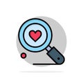 Search, Love, Heart, Wedding Abstract Circle Background Flat color Icon Royalty Free Stock Photo