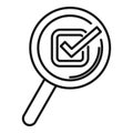 Search magnifier glass icon outline vector. Rule search test