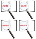 Search magnifier glass logos