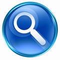 Search and magnifier icon blue Royalty Free Stock Photo