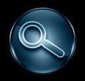 Search and magnifier icon dark blue