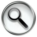 Search and magnifier icon grey