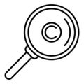 Search magnifier law protection icon outline vector. Copyright decision