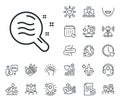 Skin condition line icon. Search magnifier sign. Online doctor, patient and medicine. Vector