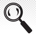 Search magnifying glass flat icon on a transparent background Royalty Free Stock Photo