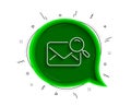 Search mail line icon. Find letter document sign. Vector