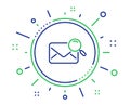 Search mail line icon. Find letter document sign. Vector