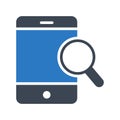 Search mobile glyphs color vector icon