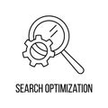 Search optimization icon or logo line art style.