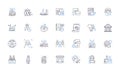 Search Optimization line icons collection. Ranking, Keywords, Algorithm, Traffic, Optimization, Crawlers, Analytics